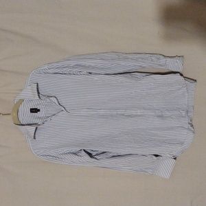 Robert Talbott Estate White Striped Dress Shirt Sz M Handmade Long Sleeve